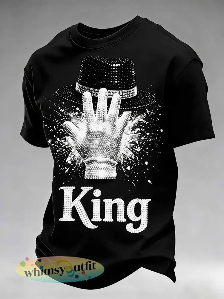 Heren vintage herdenkings-T-shirt met print van de - zwart / S