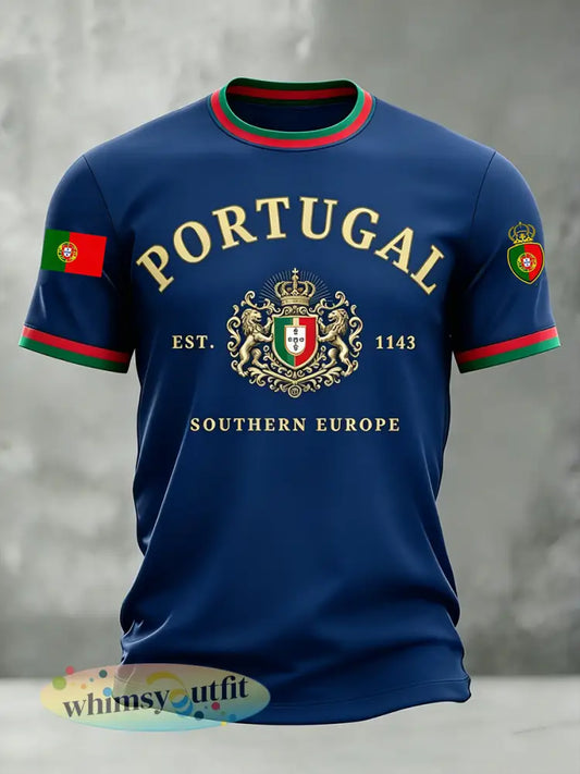 Heren voetbal-T-shirt met korte mouwen van Portugal - Marineblauw / S
