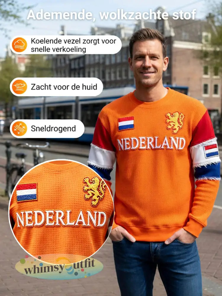 Heren wafel lange mouw T-shirt