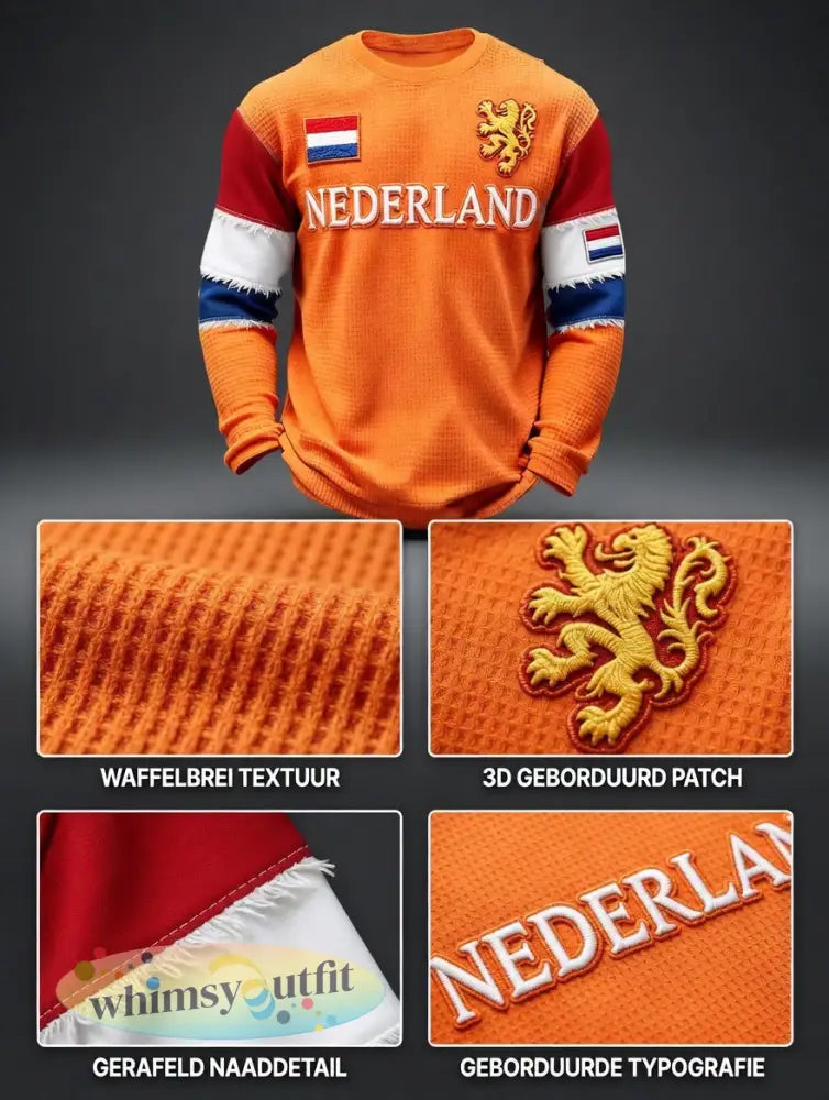 Heren wafel lange mouw T-shirt