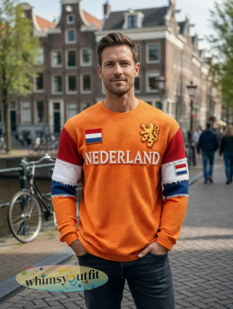 Heren wafel lange mouw T-shirt
