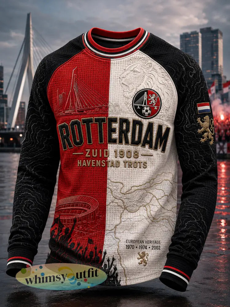 Heren Feyenoord wafeltrui met lange mouwen - A / S