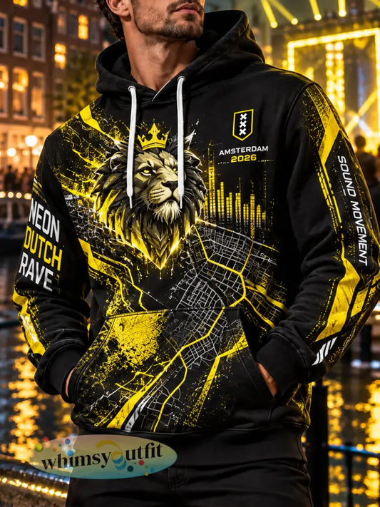 Herenfestivalhoodie met grafische print en lange mouwen ter herdenking van het elektronische muziekfestival - A / S