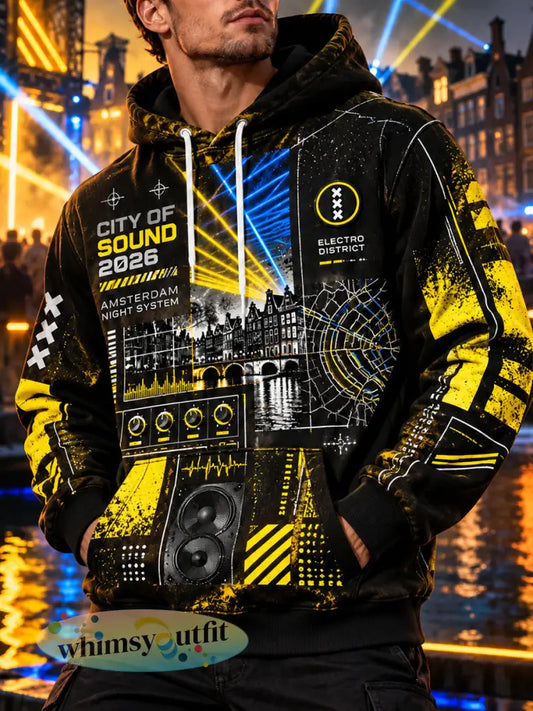 Herenfestivalhoodie met grafische print en lange mouwen ter herdenking van het elektronische muziekfestival - A / S