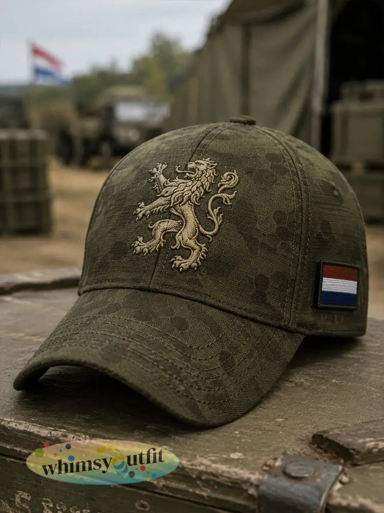 Herenhathoed in vintagestijl met militair geïnspireerde print - A / ÉÉN