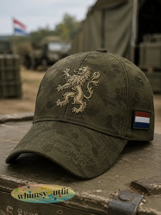 Herenhathoed in vintagestijl met militair geïnspireerde print - A / ÉÉN