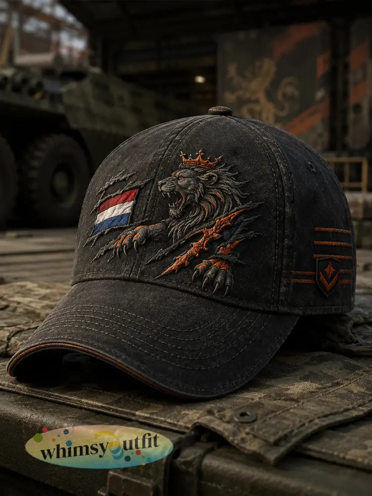 Herenhathoed in vintagestijl met militair geïnspireerde print - A / ÉÉN