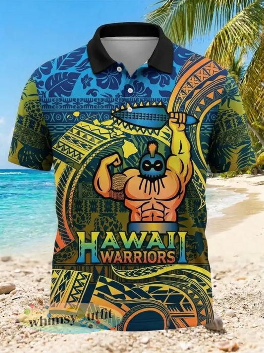 Herenhawaii Ikaika Warrior overhemd met print - A / S