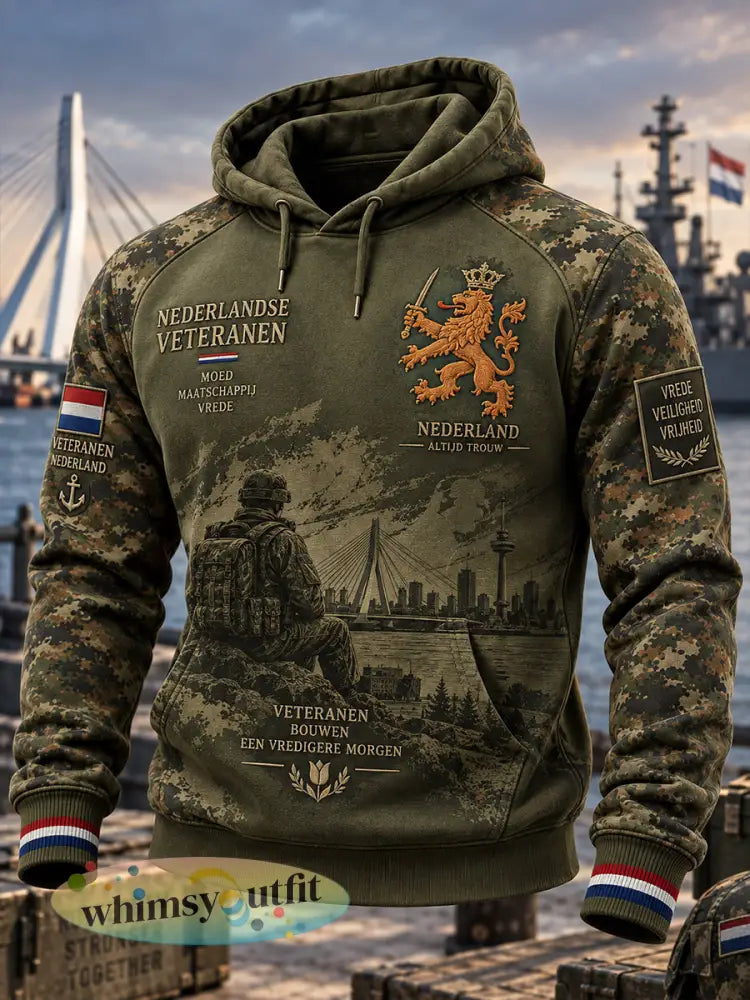 Herenhoodie met camouflageprint en lange mouwen ter herdenking van veteranen - A / S
