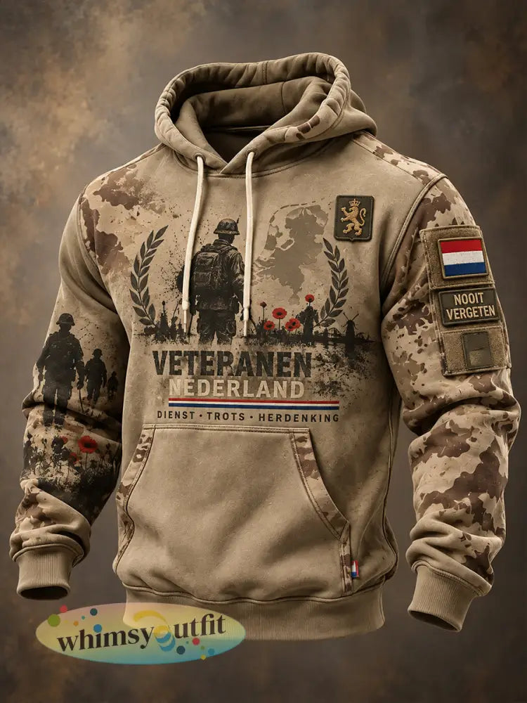Herenhoodie met grafische print ter herdenking van veteranen - A / S