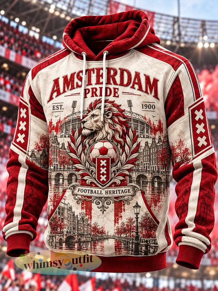 Herenhoodie met lange mouwen en prints geïnspireerd op urban voetbal - A / S