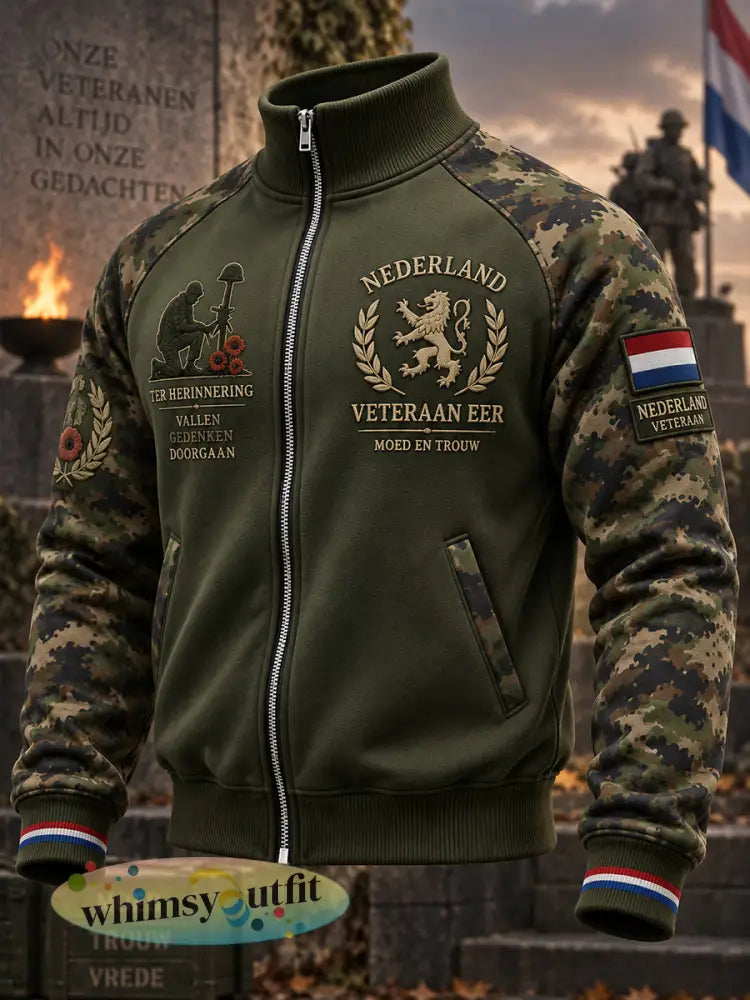 Herenjack met camouflageprint en veteranthema lange mouwen - A / S