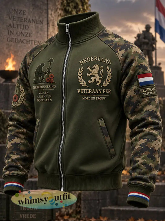 Herenjack met camouflageprint en veteranthema lange mouwen - A / S