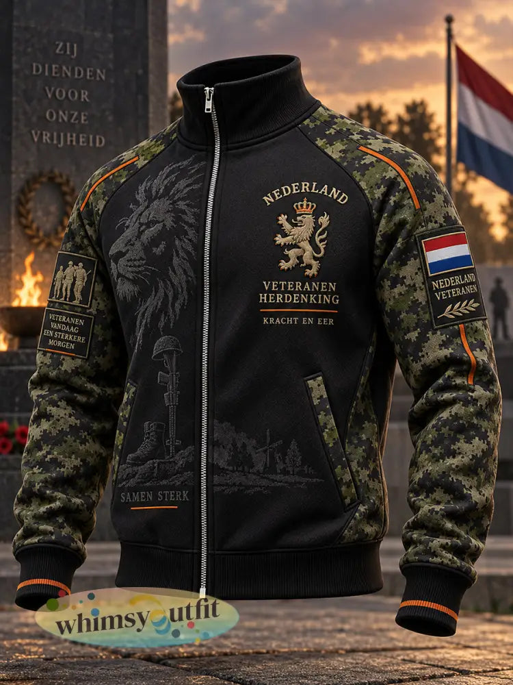 Herenjack met camouflageprint en veteranthema lange mouwen - A / S