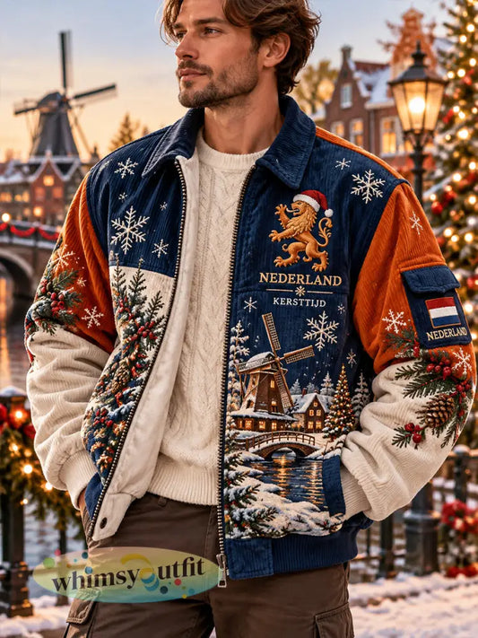 Herenjas met kerstprint - A / S
