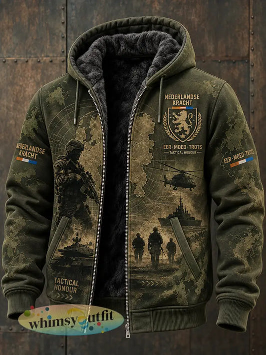 Herenjas met lange mouwen camouflage in militair thema en herdenkingsprint - A / S