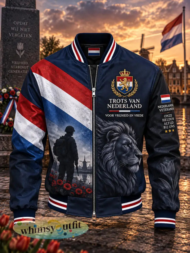Herenjas met lange mouwen camouflage in veteraanthema en herdenkingsprint - A / S