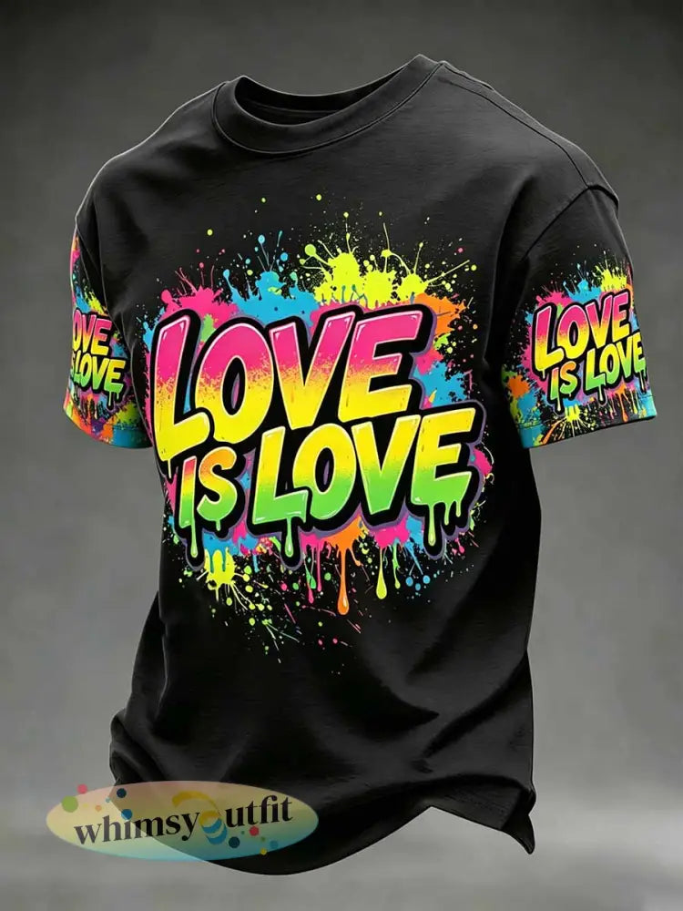 Herenmode Graffiti Regenboogprint T-shirt - als foto / S
