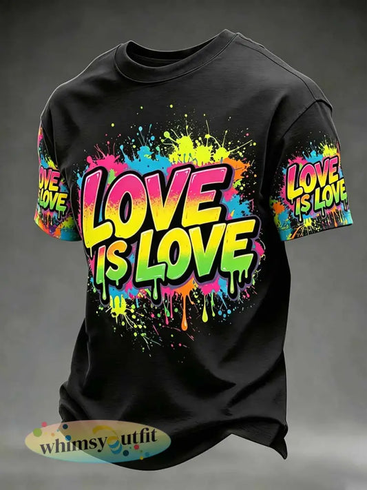 Herenmode Graffiti Regenboogprint T-shirt - als foto / S