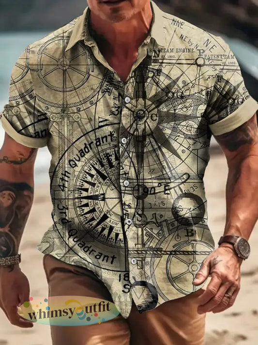Herenoverhemd in Hawaïse vakantiestijl met print - S