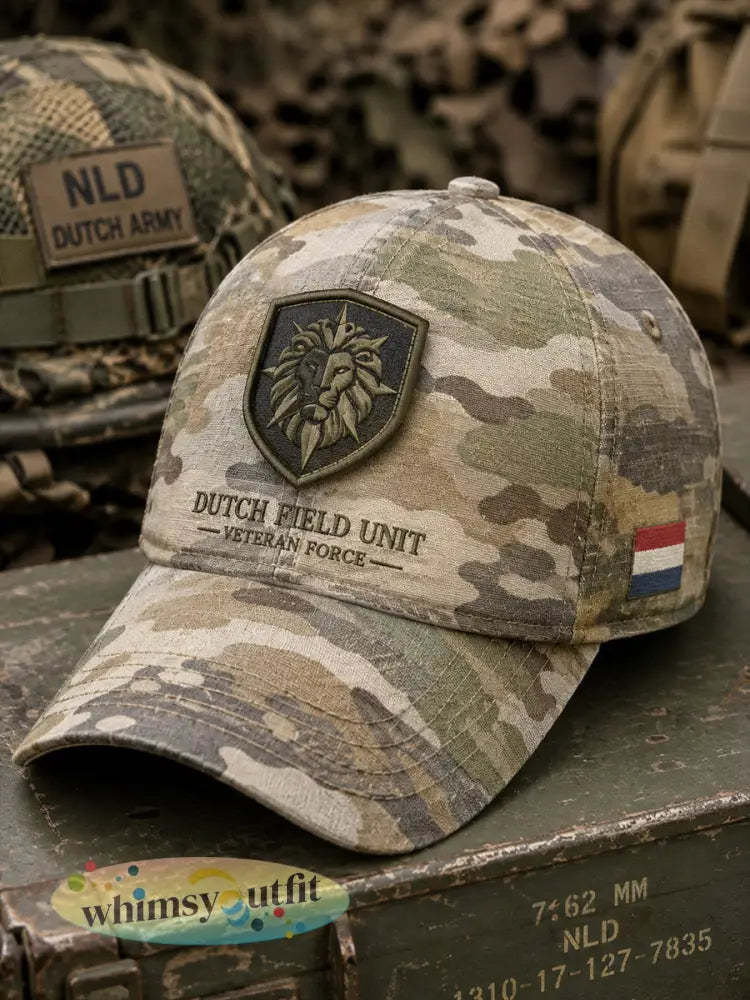 Herenpet in vintage camouflagestijl met militaire print - A / ÉÉN