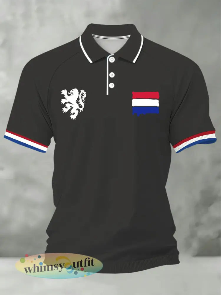 Herenpolo met herdenkingsprint voor de Nederlandse Koningsdag - A / S