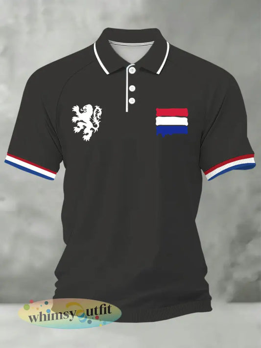 Herenpolo met herdenkingsprint voor de Nederlandse Koningsdag - A / S
