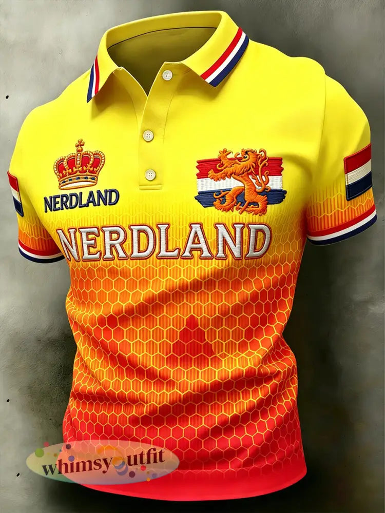Herenpolo met kleurblokken en print voor sportgebruik - A / S