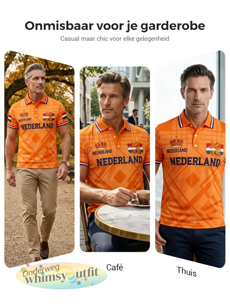 Herenpolo met koningsdagprint