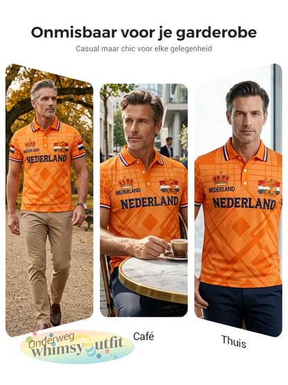Herenpolo met koningsdagprint