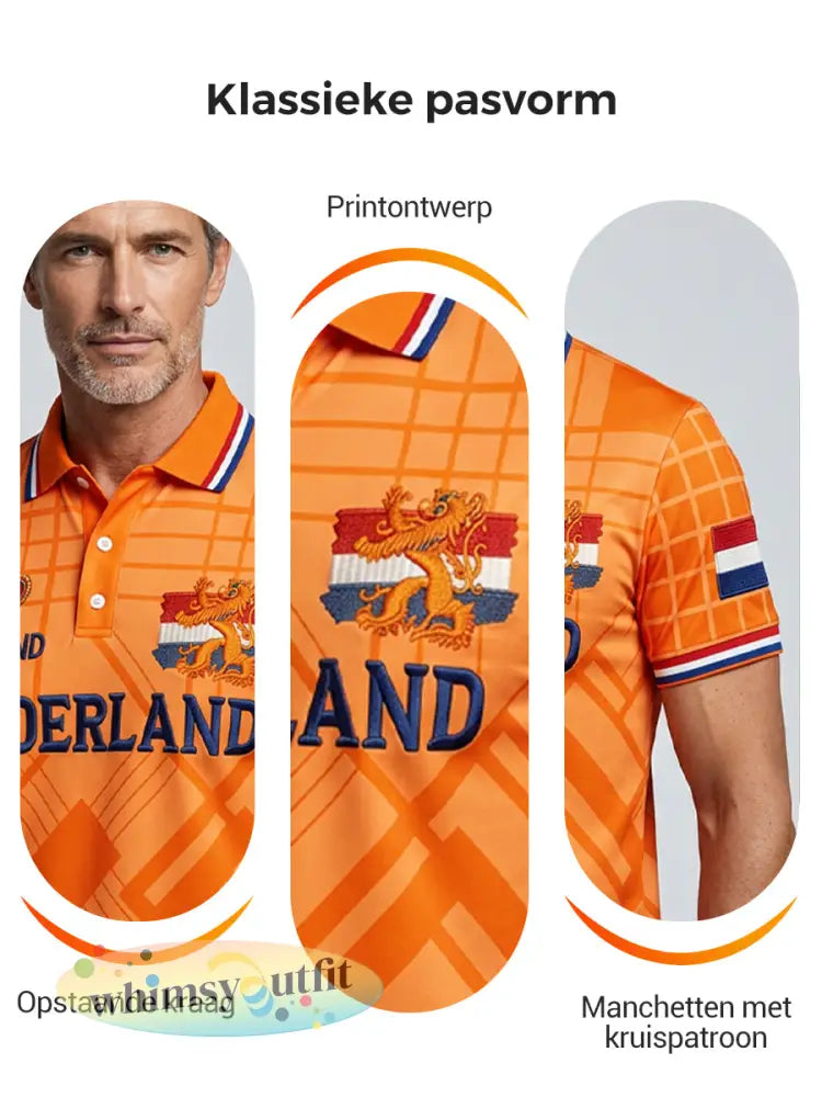 Herenpolo met koningsdagprint