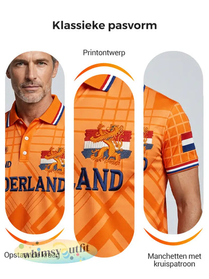 Herenpolo met koningsdagprint