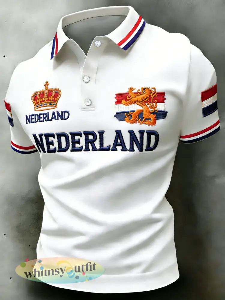 Herenpolo met koningsdagprint - A / S