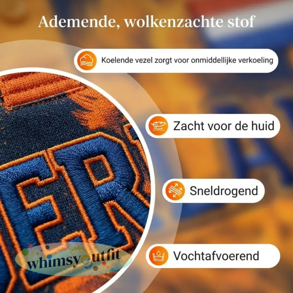 Herenpolo met korte mouwen en print met Koningsdag-thema