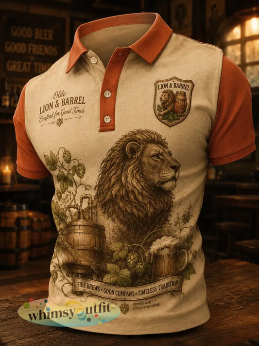 Herenpolo met korte mouwen in retrokroegstijl en print - A / S