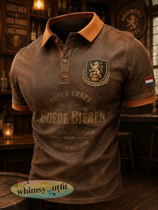 Herenpolo met korte mouwen in retrokroegstijl en print - A / S