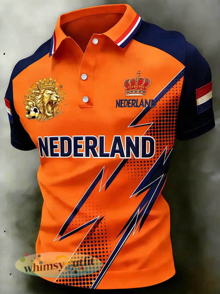 Herenpolo met voetbalthema en opdruk - A / S