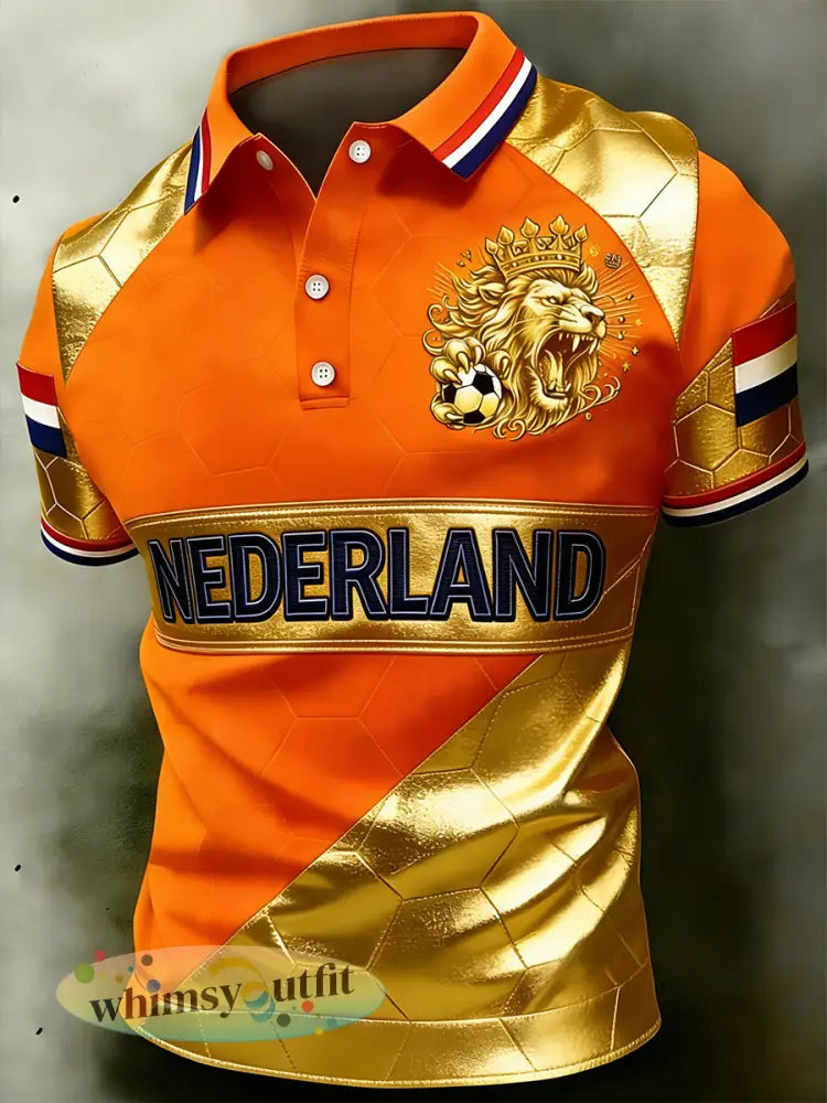 Herenpolo met voetbalthema en opdruk - A / S