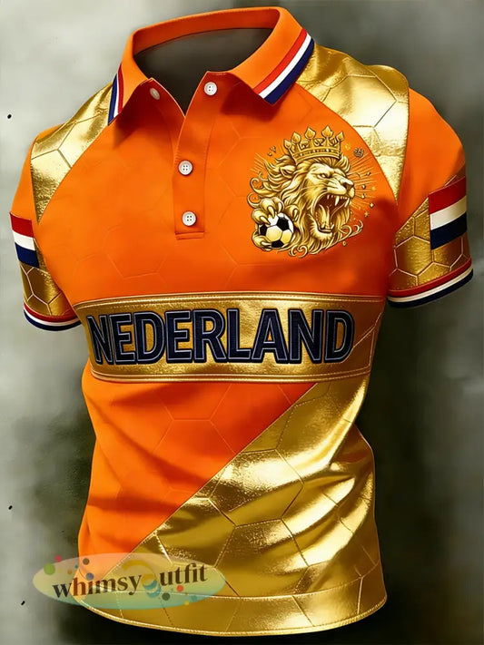 Herenpolo met voetbalthema en opdruk - A / S