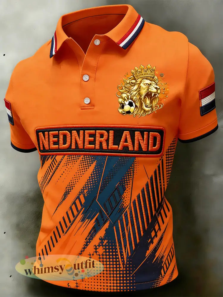 Herenpolo met voetbalthema en opdruk - A / S