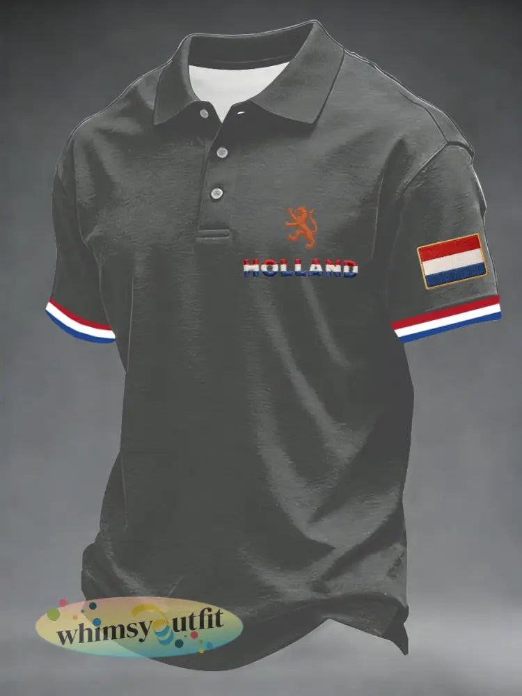 Herenpolo voor Koningsdag - Grijs / S
