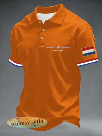 Herenpolo voor Koningsdag - Oranje / S