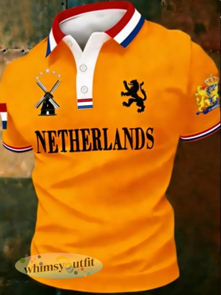 Herenpolo voor Koningsdag - Sinaasappel / S