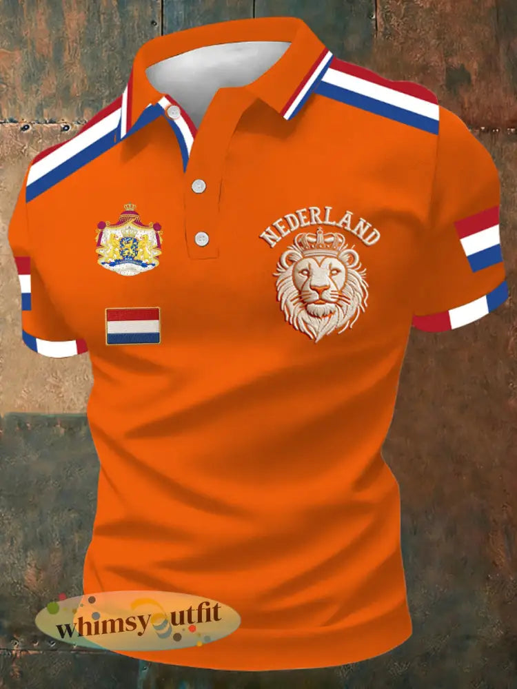 Herenpolo voor Koningsdag - Sinaasappel / S