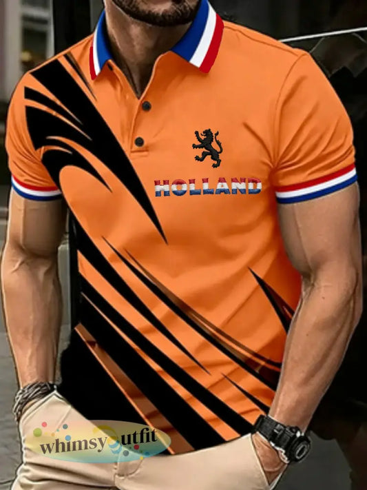 Herenpolo voor Koningsdag - Sinaasappel / S
