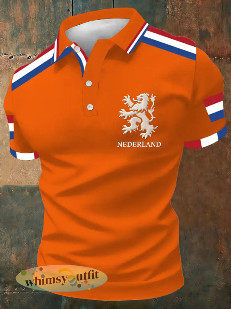 Herenpolo voor Koningsdag - Sinaasappel / S