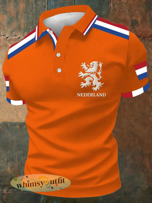 Herenpolo voor Koningsdag - Sinaasappel / S