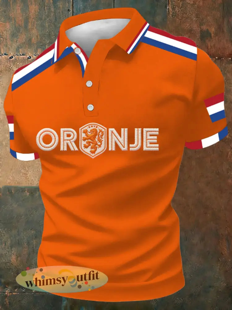 Herenpolo voor Koningsdag - Sinaasappel / S