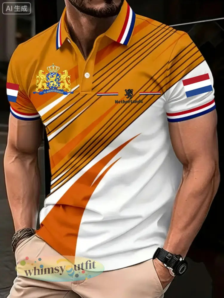 Herenpolo voor Koningsdag - Sinaasappel / S