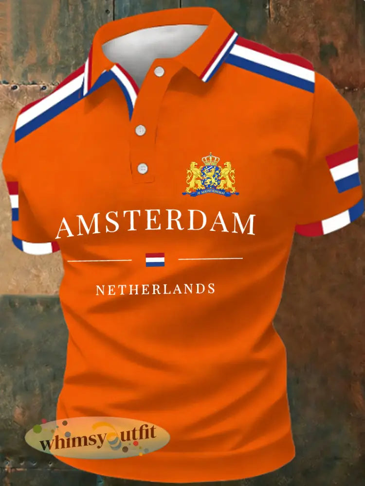 Herenpolo voor Koningsdag - Sinaasappel / S